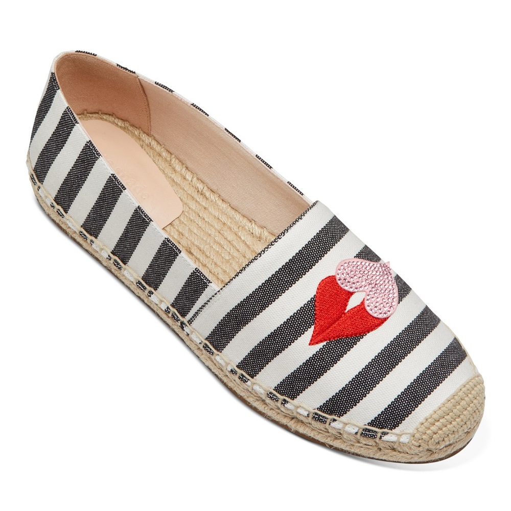 NWO BOX Kate Spade New York Women's Gimlet Heart Lips Espadrille 7.5